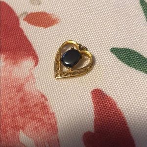 Obsidian vintage heart charm